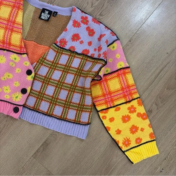 THE RAGGED PRIEST | Sweater Love Knit Cropped Cardigan Retro 90s Y2K Size M - Picture 2 of 5